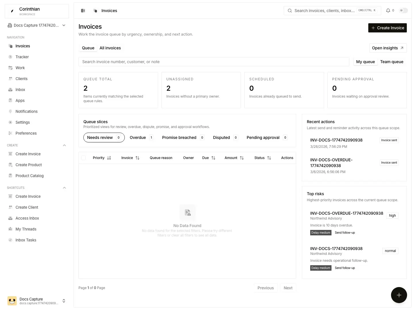 Conduitt invoice queue
