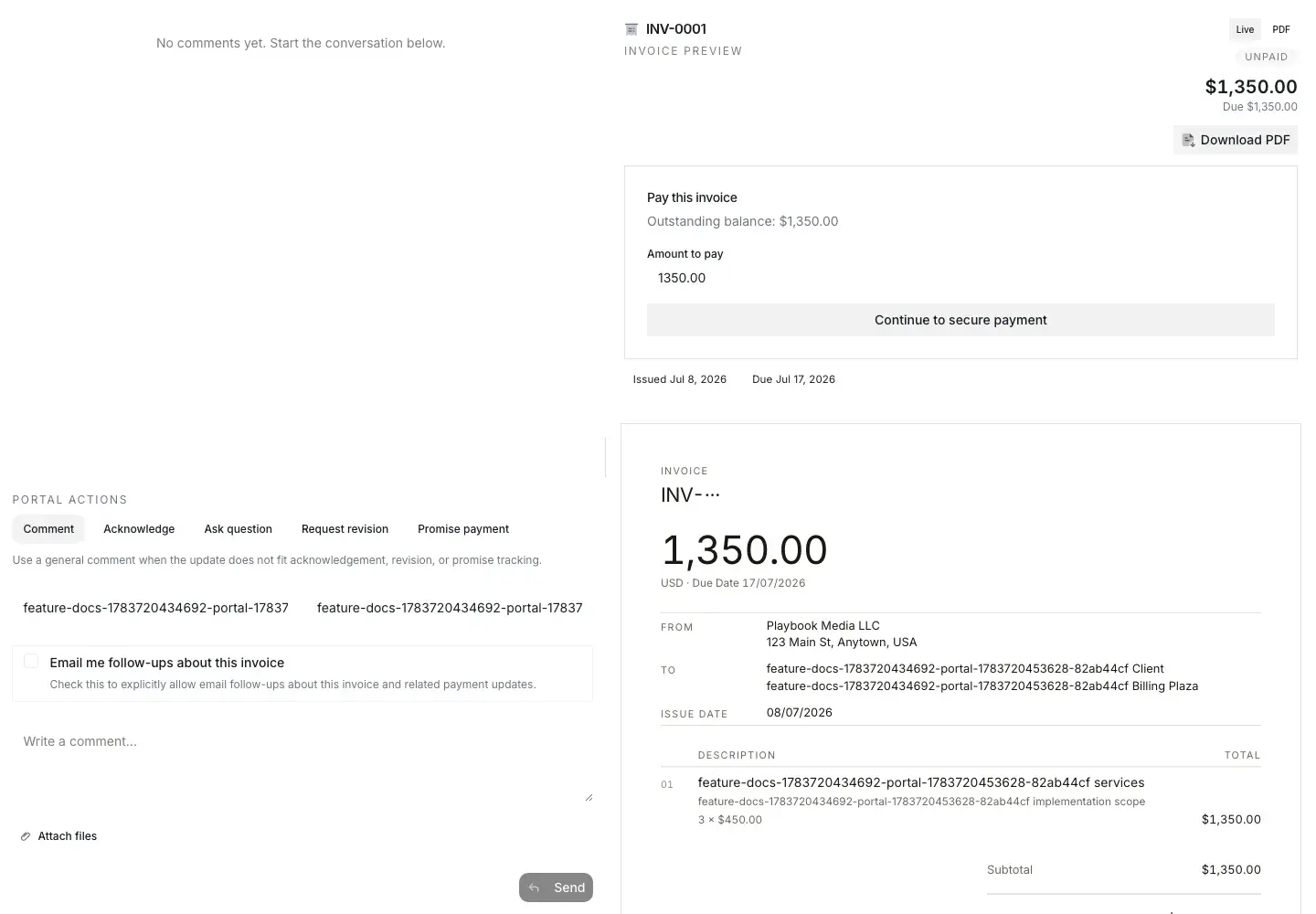 Conduitt invoice portal